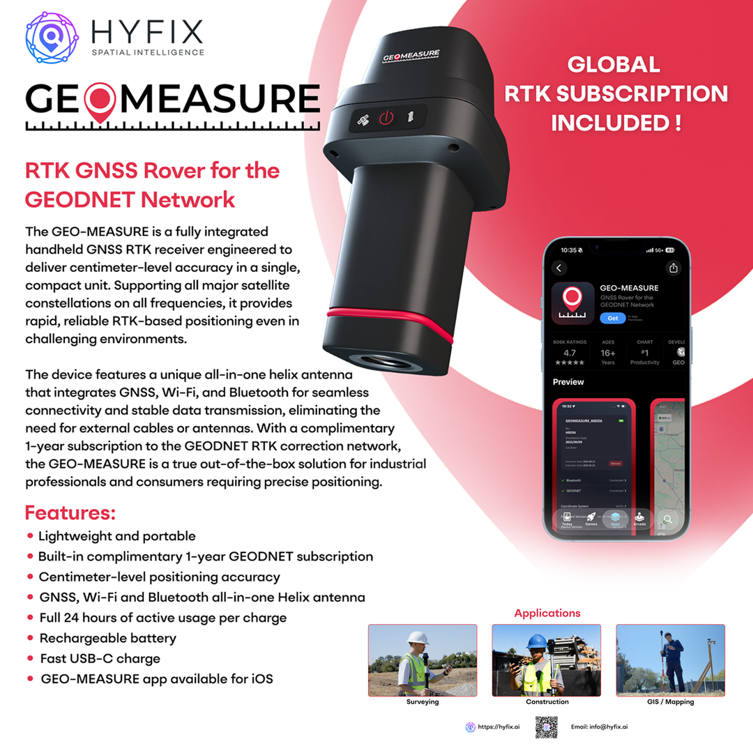 GEO-MEASURE Handheld GNSS | Centimeter Accuracy – HYFIX.AI