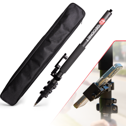 Carbon Fiber Survey Pole with Phone Mount and Collapsable Latch Lock (5.91ft/1.8m, 5/8" Thread)