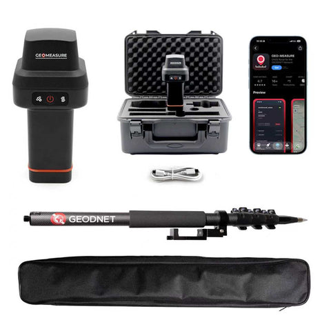 GEO-MEASURE Handheld RTK Receiver & Carbon Fiber Survey Pole Kit